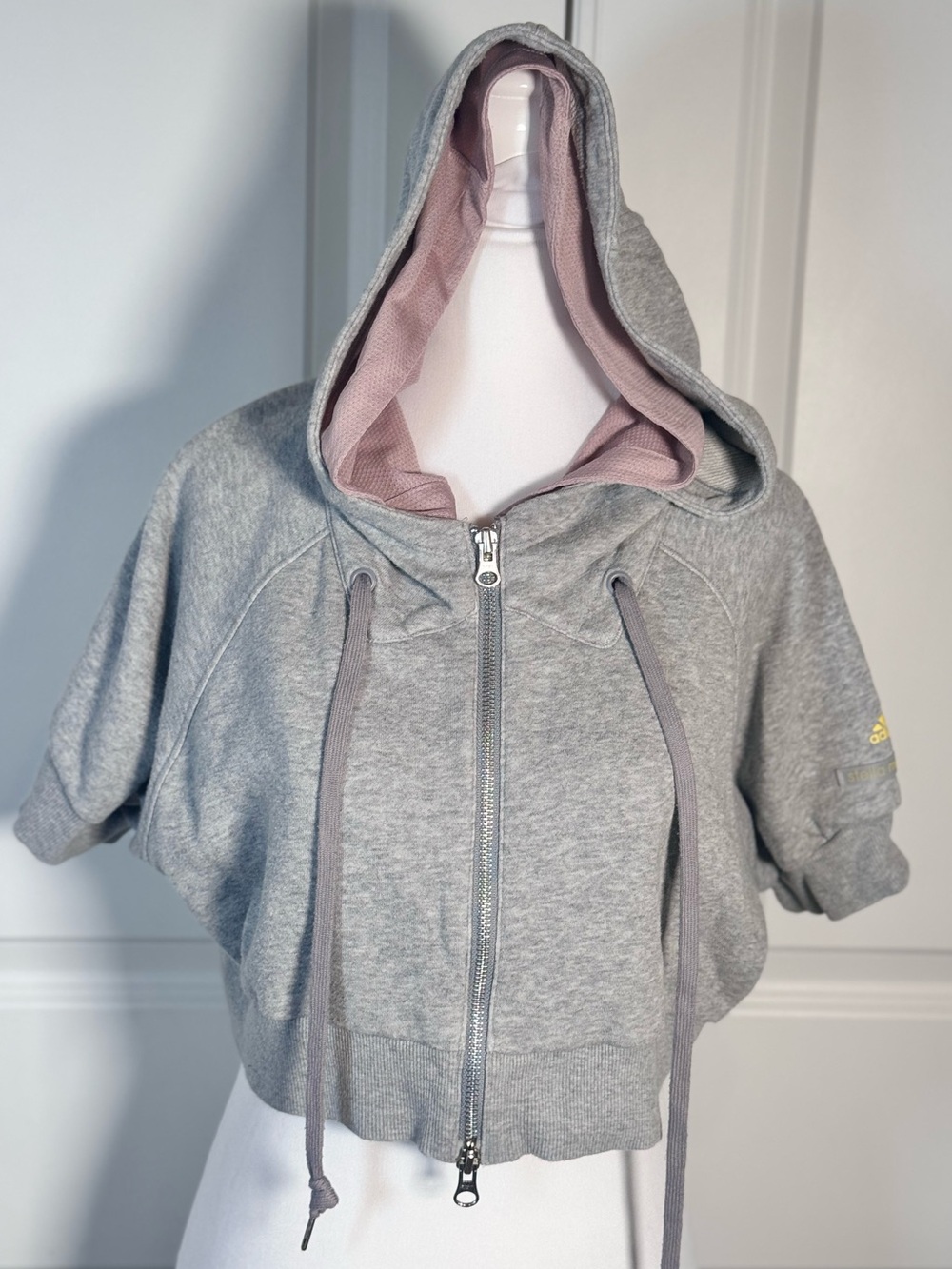 Vintage 2005 adidas Stella McCartney Hoodie M Crop Zip Short Sleeve Archive Y2K
